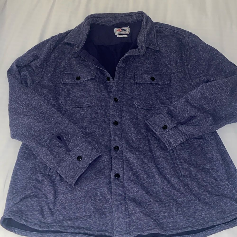 GRAYERS Men's XXLarge Bayswater Fleece CPO Shirt Navy Heather Shacket Minimalist
